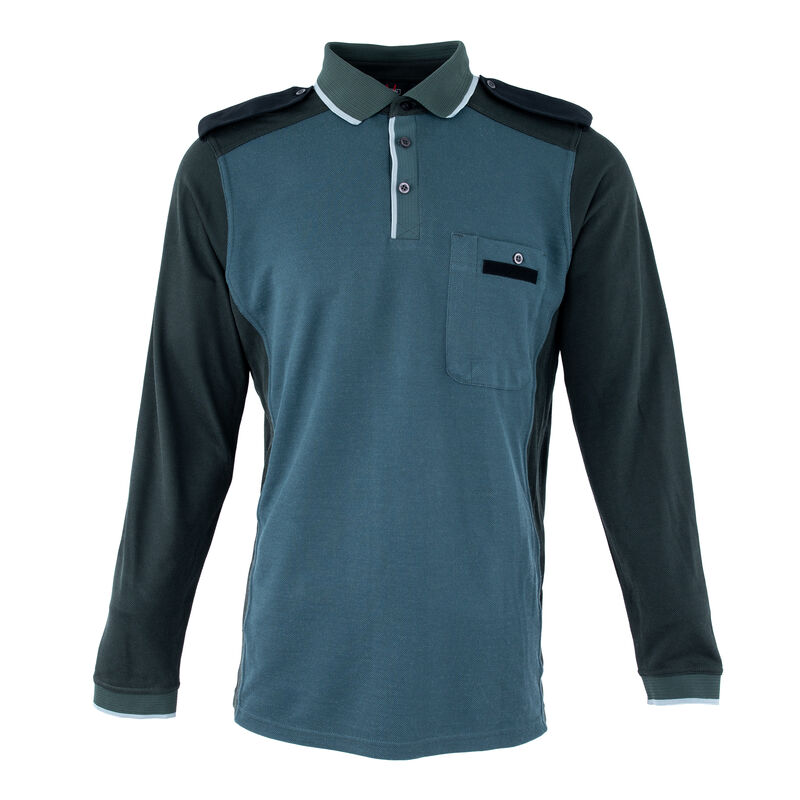 Dutch Blue & Green Long Sleeve Polo Shirt | Issued, , large image number 0